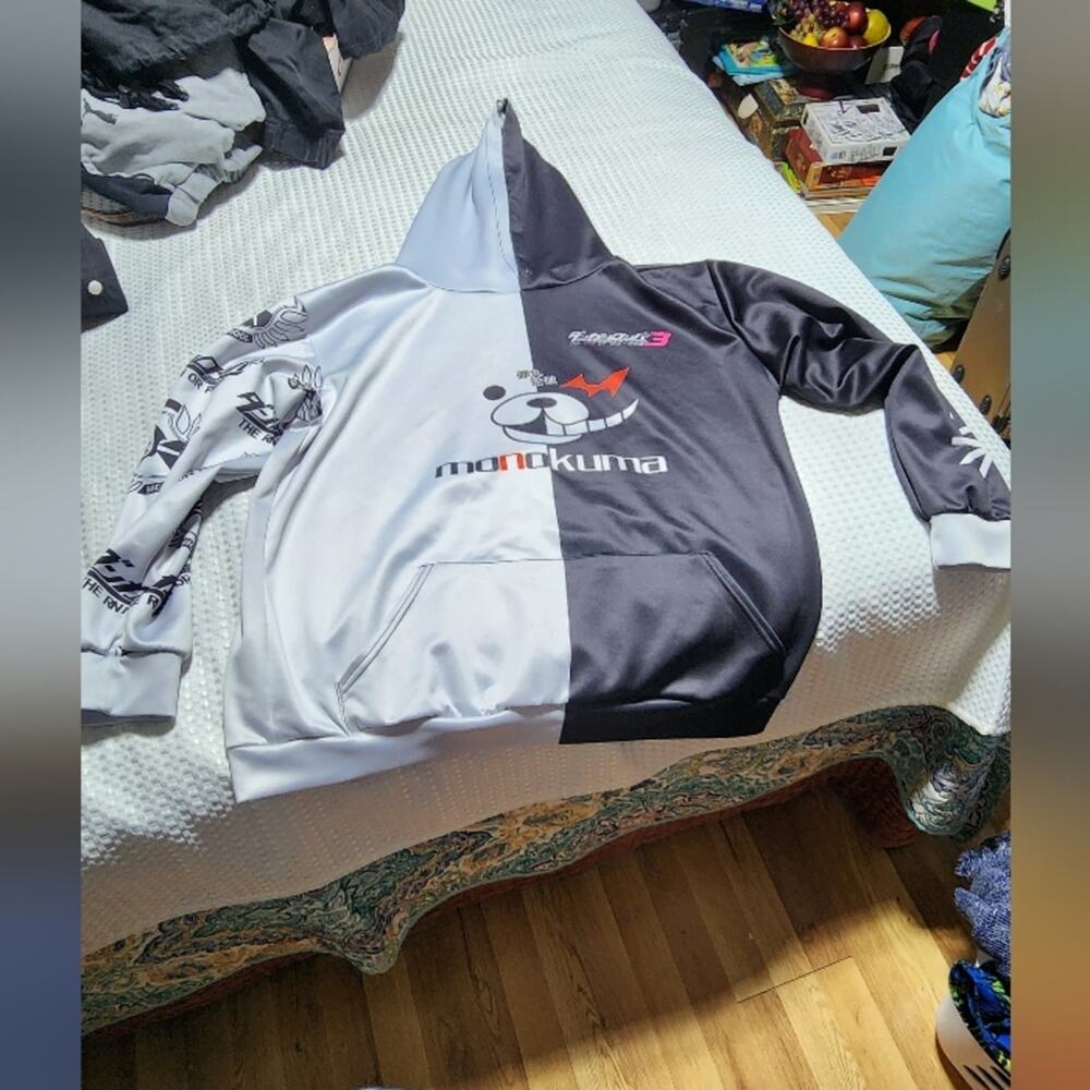 YOYOS HOME ANIME MONOKUMA EUC MENS SZ XXL HOODIE SWEATSHIRT PULLOVER TOP